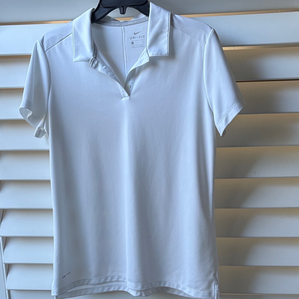 Nike Women's White Dri-FIT White Polo Shirt; Sz: L